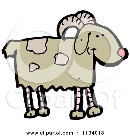 Cartoon Of A Goat 1 - Royalty Free Vector Clipart by lineartestpilot