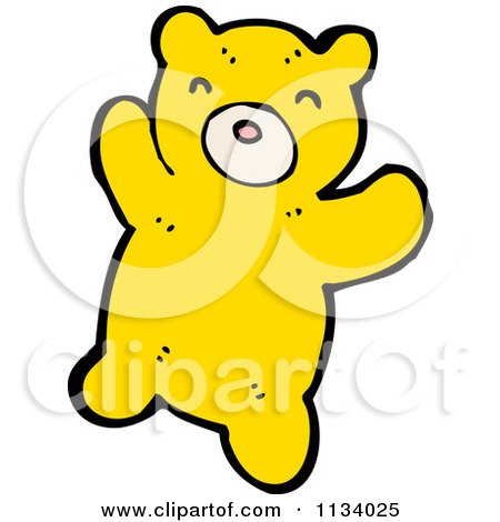 Cartoon Of A Yellow Bear - Royalty Free Vector Clipart by lineartestpilot