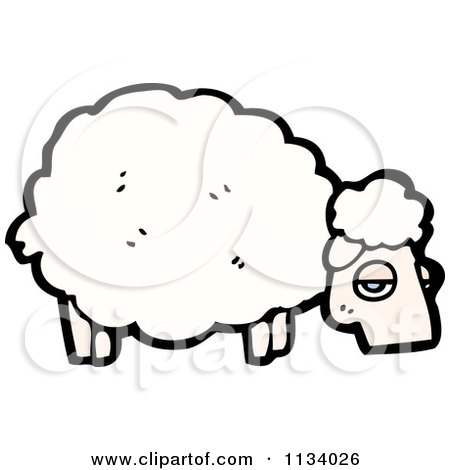 Cartoon Of An Old Sheep - Royalty Free Vector Clipart by lineartestpilot
