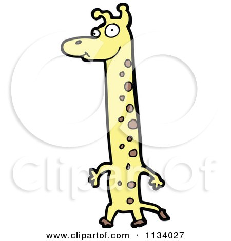 Cartoon Of A Tall Giraffe - Royalty Free Vector Clipart by lineartestpilot