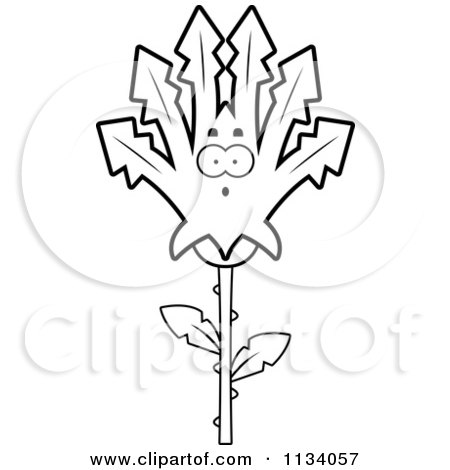 Cartoon Clipart Of An Outlined Surprised Marijuana Pot Leaf Mascot - Black And White Vector Coloring Page by Cory Thoman