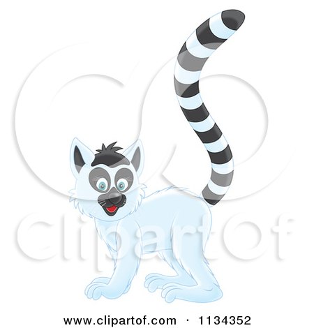 Cartoon Of A Cute Lemur - Royalty Free Clipart by Alex Bannykh