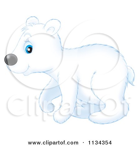 Cartoon Of A Cute Polar Bear - Royalty Free Clipart by Alex Bannykh