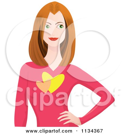 Clipart Of A Woman Posing With A Hand On Her Hip - Royalty Free Vector Illustration by YUHAIZAN YUNUS