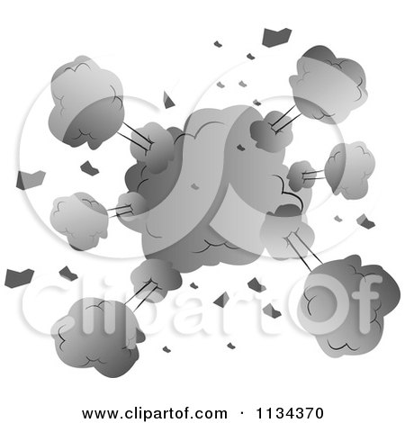 Clipart Of Gray Explosion Clouds - Royalty Free Vector Illustration by YUHAIZAN YUNUS