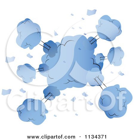 Clipart Of Blue Explosion Clouds - Royalty Free Vector Illustration by YUHAIZAN YUNUS