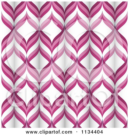 Clipart Of A Retro Pink And White Tubular Pattern - Royalty Free Vector Illustration by elaineitalia