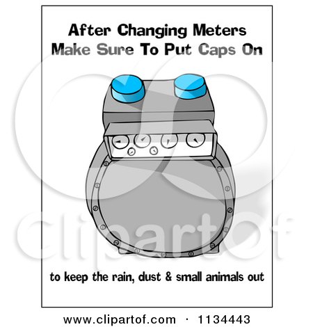 Cartoon Of A Gas Meter With Safety Text - Royalty Free Clipart by djart