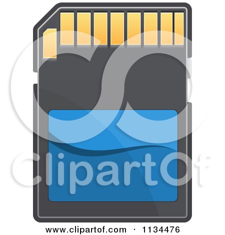 Clipart Of A Memory SD Camera Card 1 - Royalty Free Vector Illustration by Vector Tradition SM