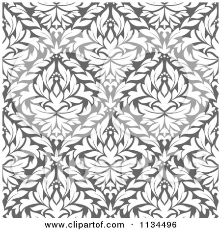 Clipart Of A Grayscale Diamond Damask Background Pattern - Royalty Free Vector Illustration by Vector Tradition SM