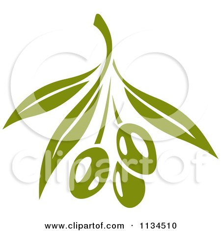 Clipart Of Green Olives On The Tree 2 - Royalty Free Vector Illustration by Vector Tradition SM