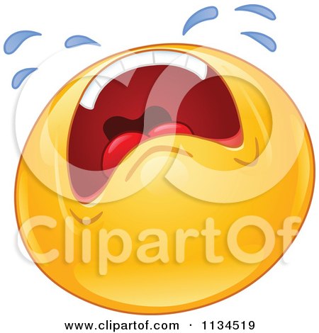 Cartoon Of A Wailing Emoticon - Royalty Free Vector Clipart by yayayoyo