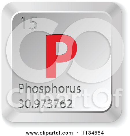 Clipart Of 3d Red And Silver Phosphorus Element Keyboard Button - Royalty Free Vector Illustration by Andrei Marincas