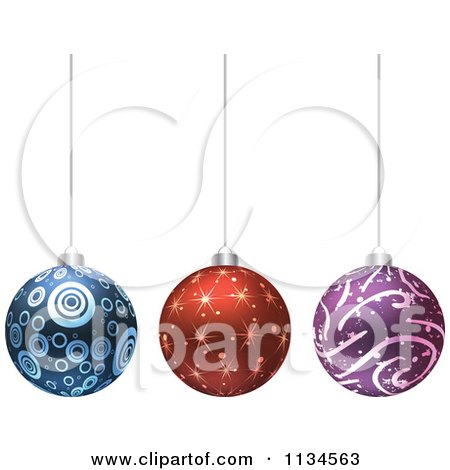 Clipart Of Suspended Christmas Baubles 2 - Royalty Free Vector Illustration by Andrei Marincas