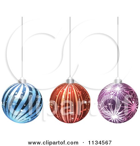Clipart Of Suspended Christmas Baubles 6 - Royalty Free Vector Illustration by Andrei Marincas