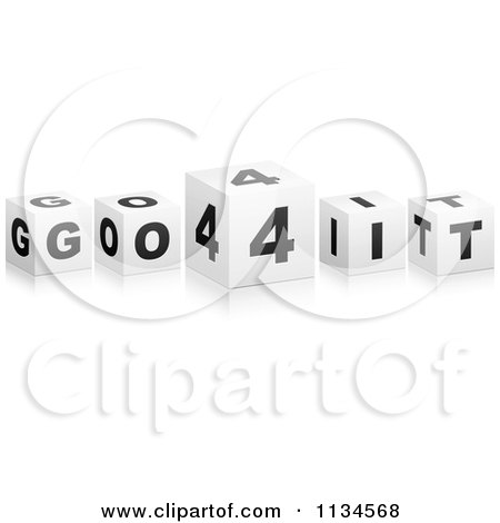 Clipart Of 3d Black And White Go 4 It Cubes - Royalty Free Vector Illustration by Andrei Marincas