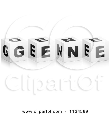 Clipart Of 3d Black And White Gene Cubes - Royalty Free Vector Illustration by Andrei Marincas