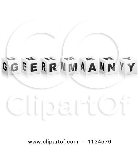 Clipart Of 3d Black And White Germany Cubes - Royalty Free Vector Illustration by Andrei Marincas