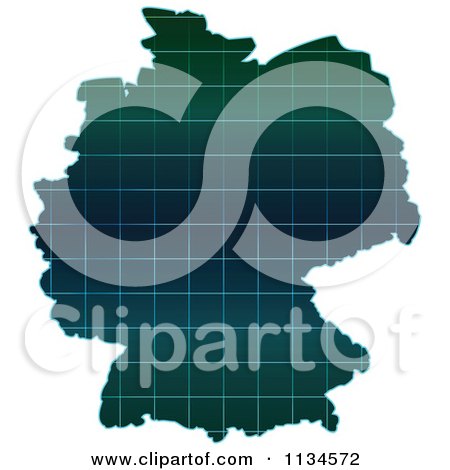 Clipart Of A Grid German Map - Royalty Free Vector Illustration by Andrei Marincas