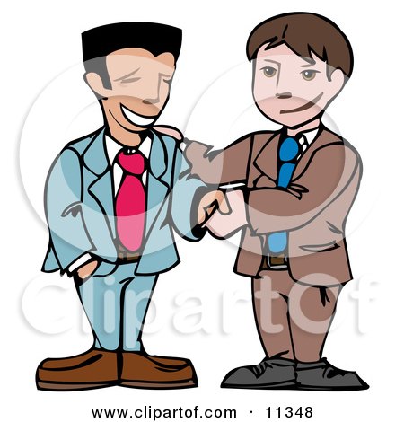 Two Businessmen Shaking Hands Clipart Illustration by AtStockIllustration
