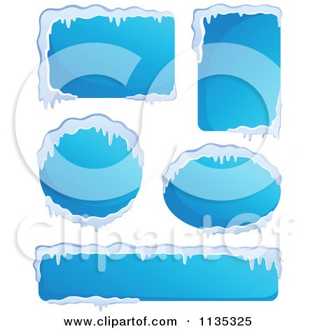 Cartoon Of Icy Winter Labels 1 - Royalty Free Vector Clipart by visekart
