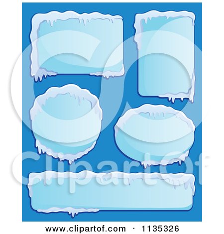 Cartoon Of Icy Winter Labels 2 - Royalty Free Vector Clipart by visekart