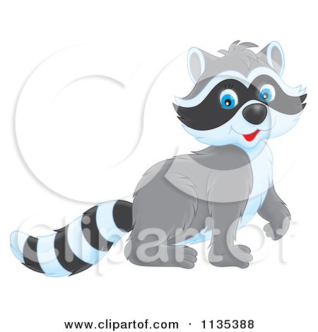 Cartoon Of A Cute Raccoon - Royalty Free Vector Clipart by Alex Bannykh