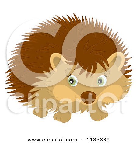 Cartoon Of A Cute Hedgehog - Royalty Free Vector Clipart by Alex Bannykh