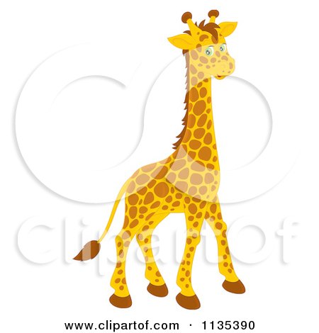 Cartoon Of A Cute Giraffe - Royalty Free Vector Clipart by Alex Bannykh