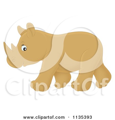 Cartoon Of A Cute Baby Rhino - Royalty Free Vector Clipart by Alex Bannykh