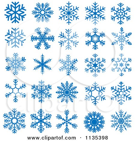 Clipart Of Blue Snowflakes - Royalty Free Vector Illustration by dero