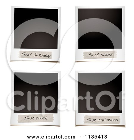 Clipart Of A Instant Photos With First Notes - Royalty Free Vector Illustration by michaeltravers