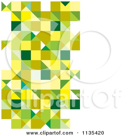 Clipart Of An Abstract Green Triangle Background - Royalty Free Vector Illustration by michaeltravers