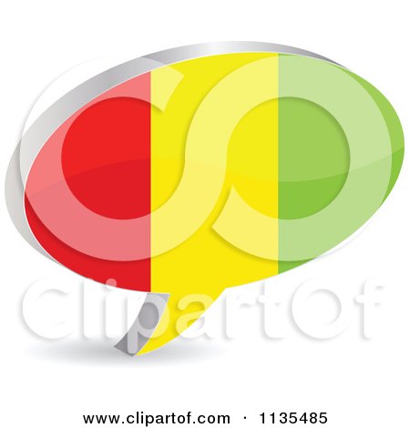 Clipart Of A 3d Guinea Flag Chat Balloon - Royalty Free Vector Illustration by Andrei Marincas