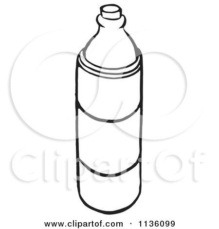 Clipart Of A Retro Vintage Black And White Water Bottle - Royalty Free Vector Illustration by Picsburg