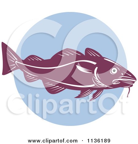 Clipart Of A Retro Cod Fish 3 - Royalty Free Vector Illustration by patrimonio