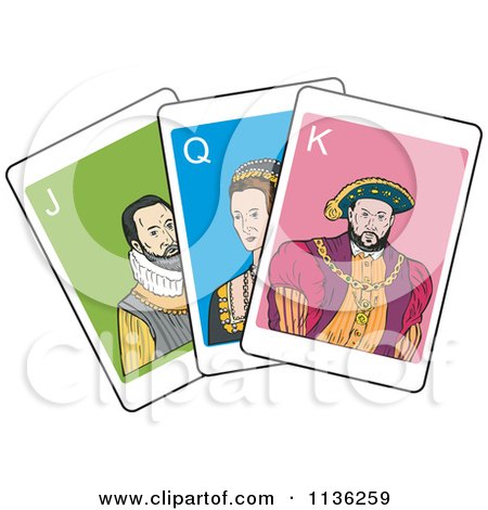Clipart Of Jack Queen And King Playing Cards - Royalty Free Vector Illustration by patrimonio