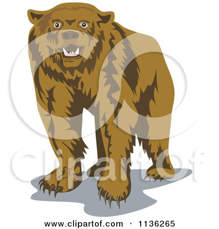 Clipart Of A Brown Bear - Royalty Free Vector Illustration by patrimonio