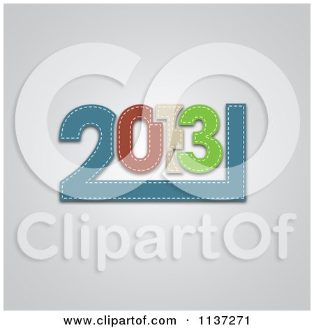 Clipart Of Fabric New Year 2013 On Gray - Royalty Free Vector Illustration by vectorace