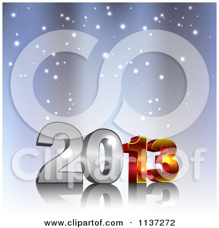 Clipart Of 3d New Year 2013 With Snow - Royalty Free Vector Illustration by vectorace