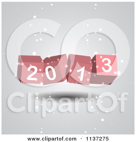 Clipart Of 3d New Year 2013 Cubes With Snow - Royalty Free Vector Illustration by vectorace