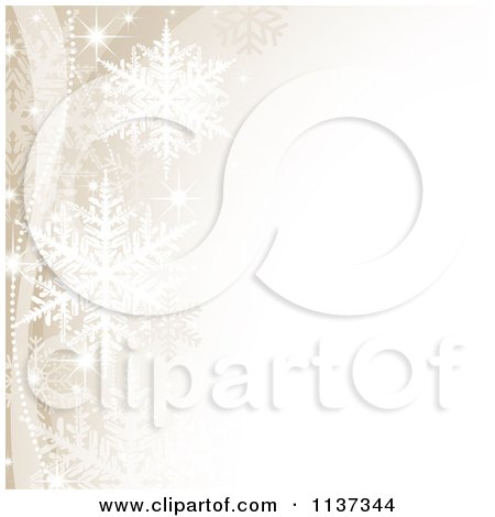 Clipart Of A Winter Or Christmas Snowflake Background 2 - Royalty Free Vector Illustration by dero