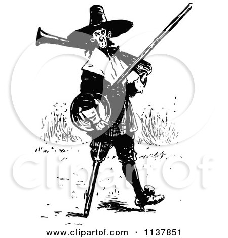 Clipart Of A Retro Vintage Black And White Amputee With A Peg Leg - Royalty Free Vector Illustration by Prawny Vintage