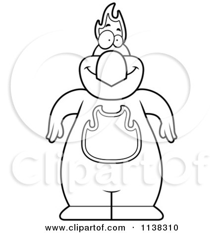 Cartoon Clipart Of An Outlined Phoenix Bird - Black And White Vector Coloring Page by Cory Thoman