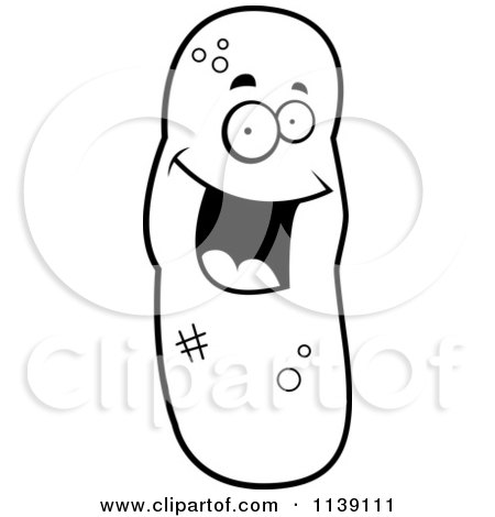 Cartoon Clipart Of A Black And White Smiling Turd Character - Vector Outlined Coloring Page by Cory Thoman