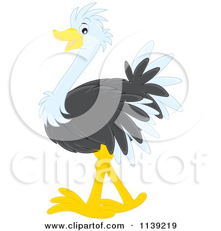 Cartoon Of A Cute Baby Ostrich - Royalty Free Vector Clipart by Alex Bannykh