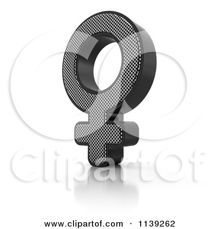 Clipart Of A 3d Perforated Metal Female Venus Symbol - Royalty Free CGI Illustration by stockillustrations