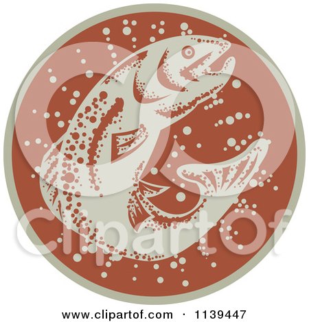 Clipart Of A Retro Trout Fish Logo - Royalty Free Vector Illustration by patrimonio