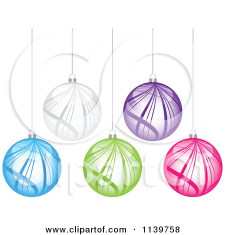 Clipart Of Colorful Swoosh Christmas Baubles - Royalty Free Vector Illustration by Andrei Marincas