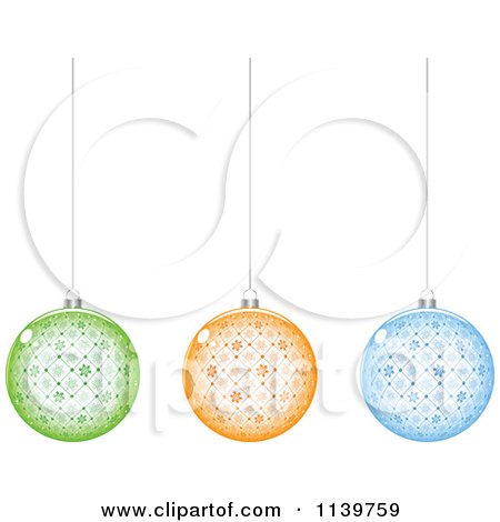 Clipart Of Colorful Snowflake Christmas Baubles - Royalty Free Vector Illustration by Andrei Marincas
